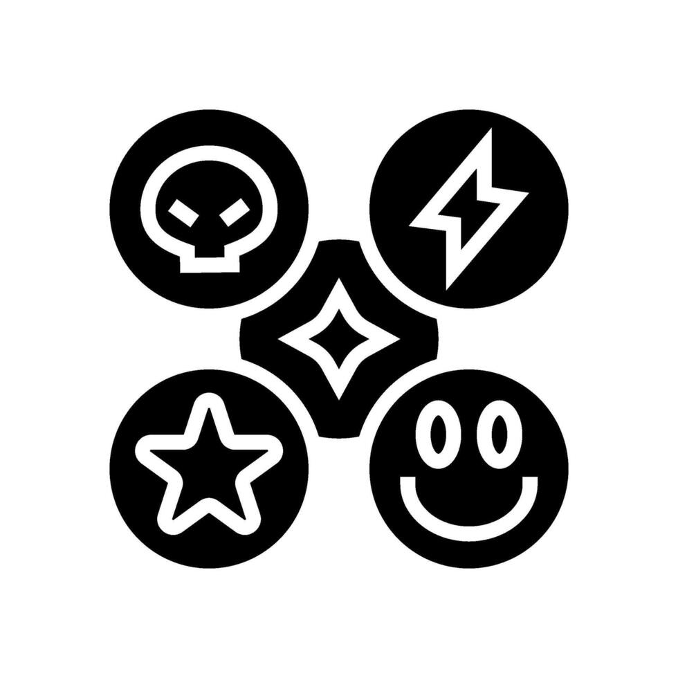 ecstasy mdma rave retro glyph icon illustration vector