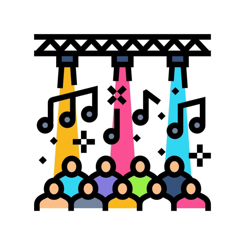 underground party rave retro color icon illustration vector