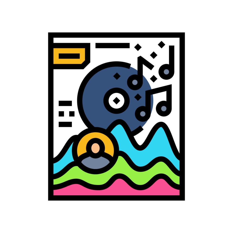 rave flyer retro color icon illustration vector