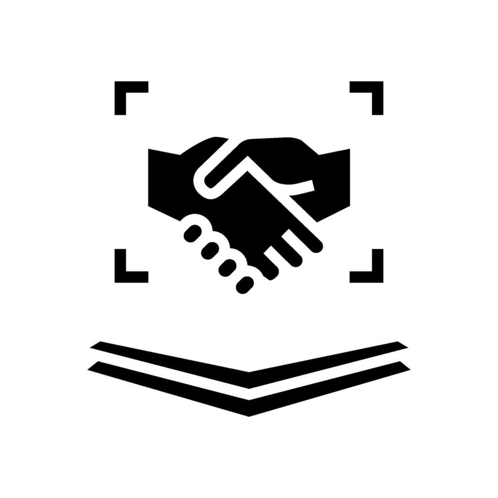 handshake virtual conference glyph icon illustration vector