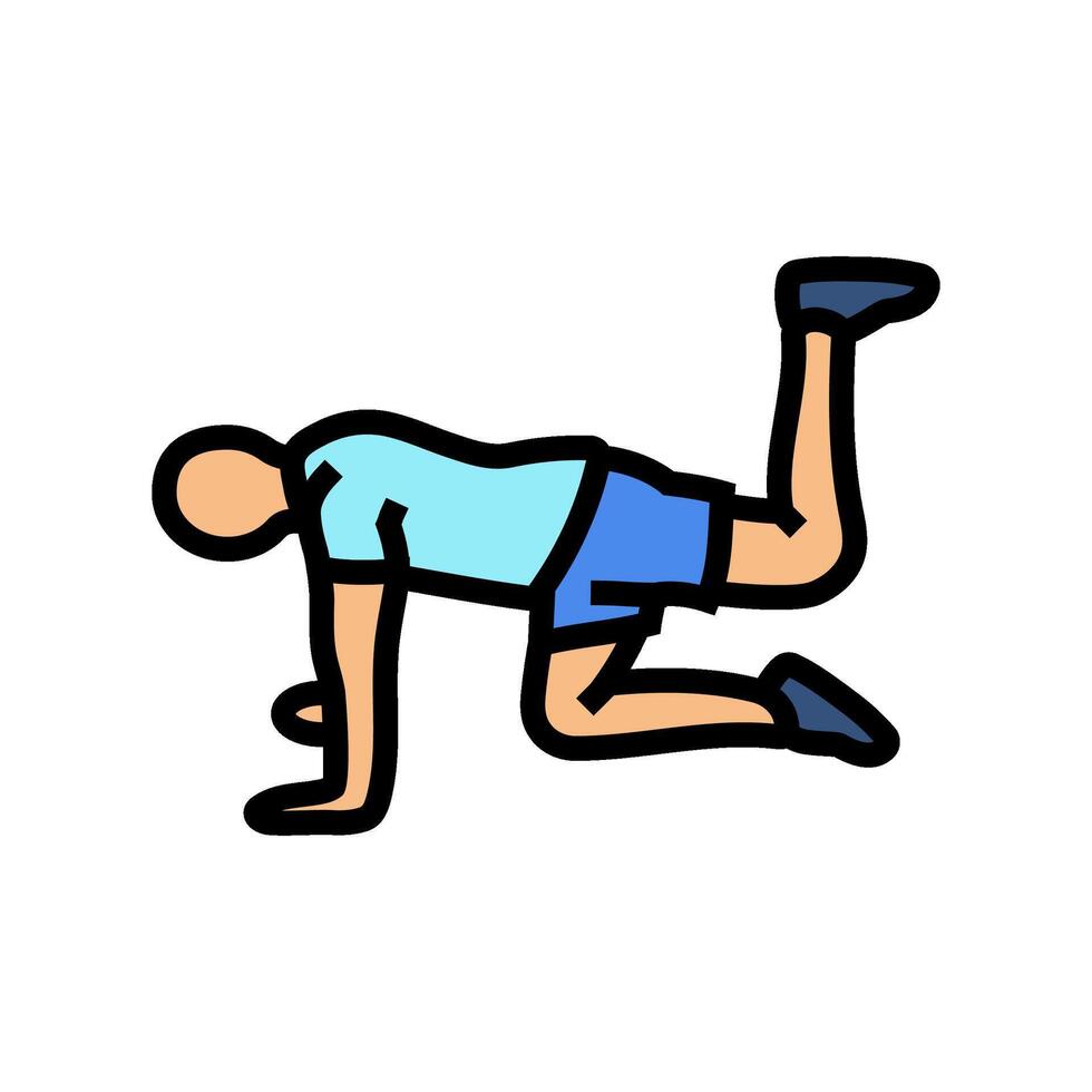 donkey kicks fitness exercise leg color icon illustration vector