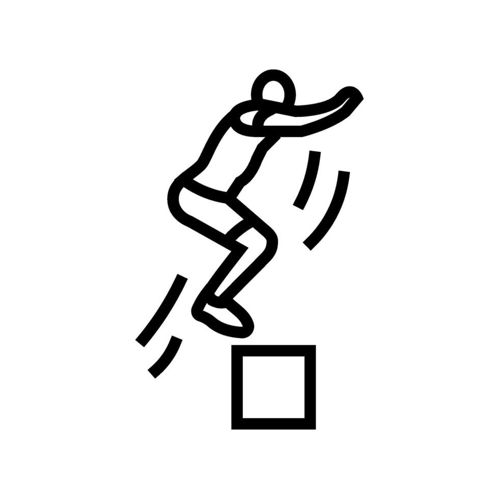 box jumps fitness exercise leg line icon illustration vector