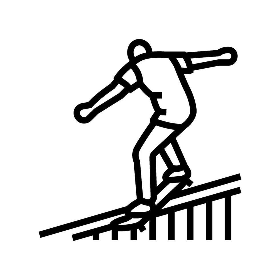 grind skateboard sport line icon illustration vector