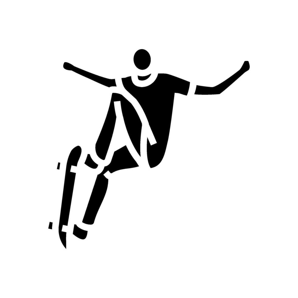 skateboard tricks glyph icon illustration vector