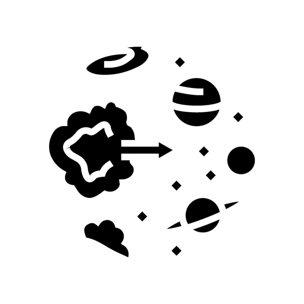 origin of the universe unsolved mystery glyph icon illustration vector