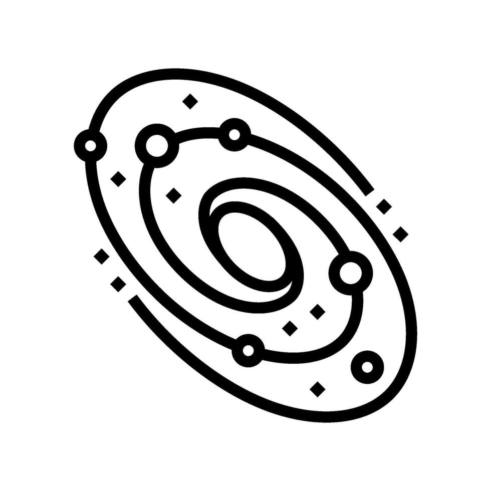dark matter unsolved mystery line icon illustration vector