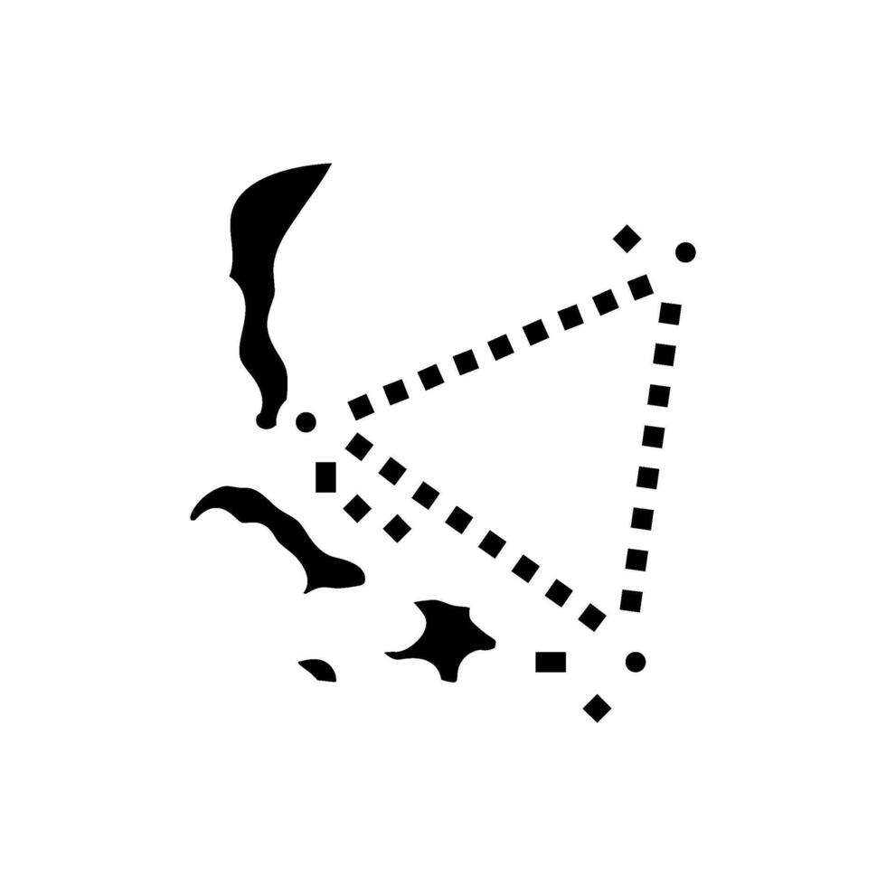 el islas Bermudas triángulo no resuelto misterio glifo icono ilustración vector