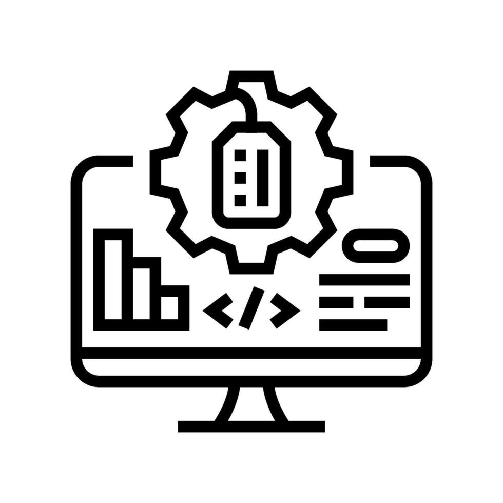 management software technical sales engineer line icon illustration vector