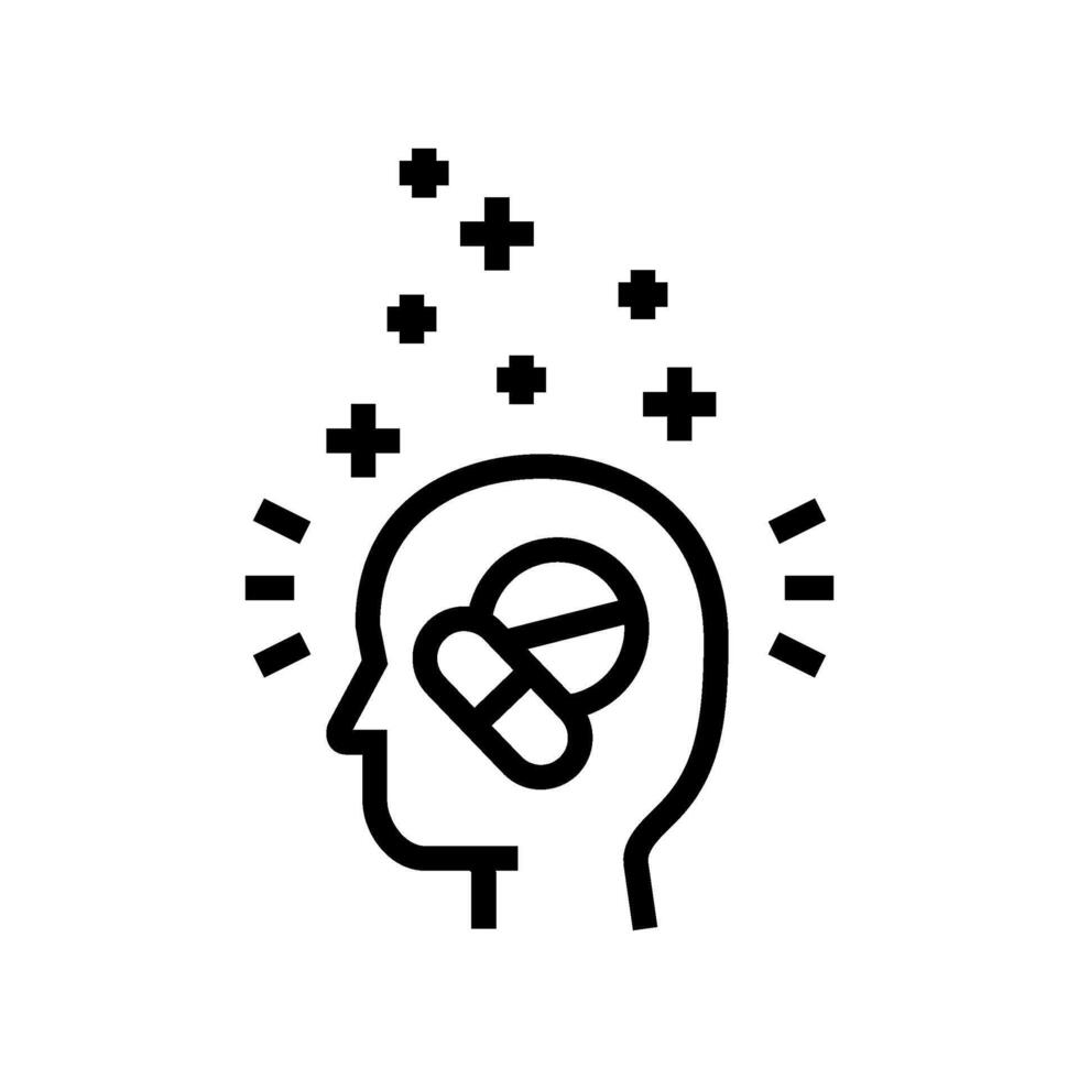 the placebo effect unsolved mystery line icon illustration vector