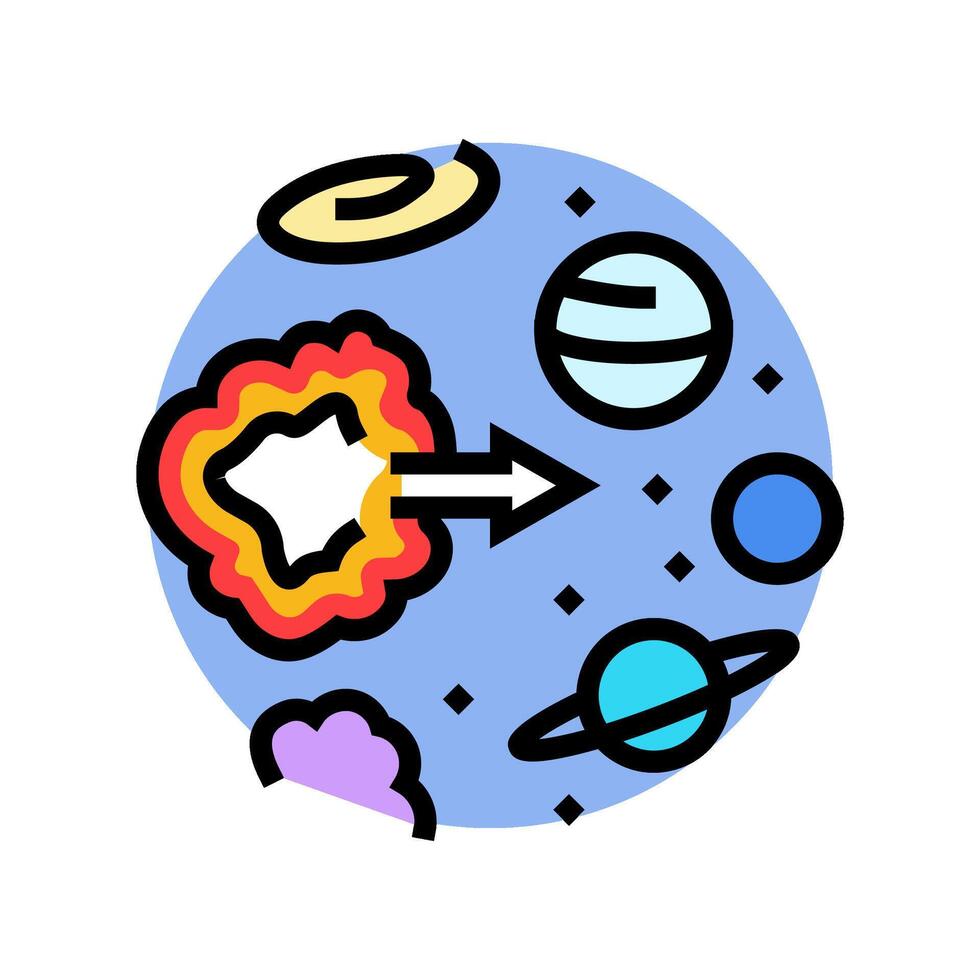 origin of the universe unsolved mystery color icon illustration vector