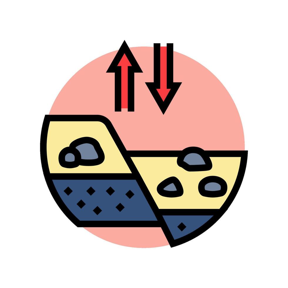 plate tectonics unsolved mystery color icon illustration vector