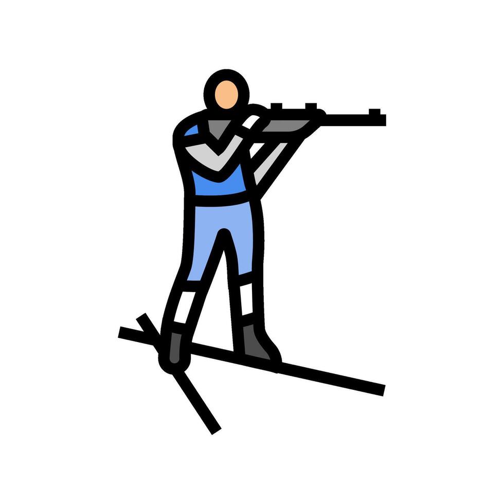 biathlon winter sport color icon illustration vector