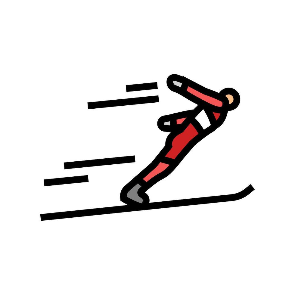 nordic combined winter sport color icon illustration vector