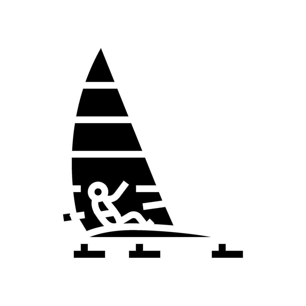 ice sailing winter sport glyph icon illustration vector