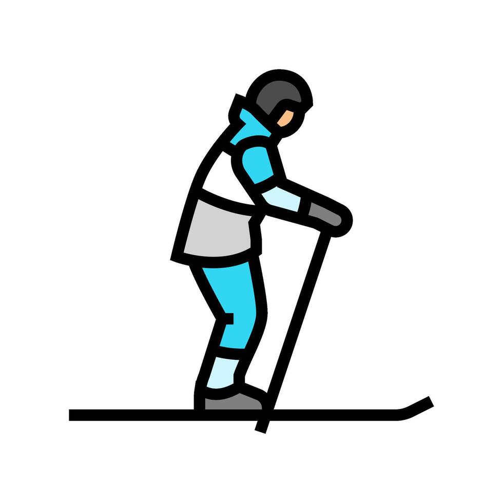 skiing winter sport color icon illustration vector