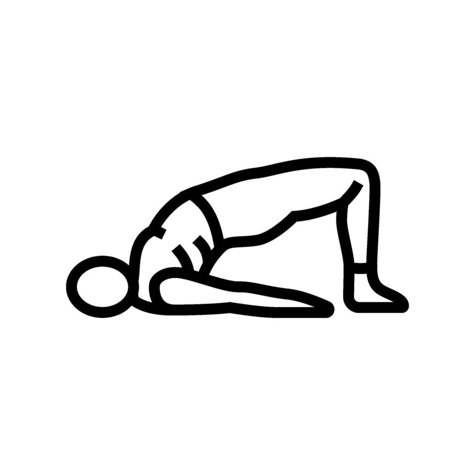 bridge pose setu bandhasana yoga line icon illustration vector