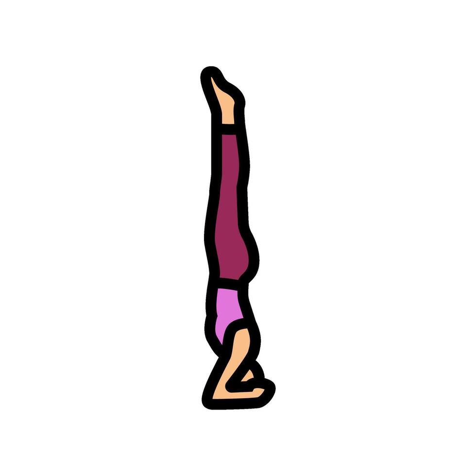 headstand sirsasana yoga color icon illustration vector