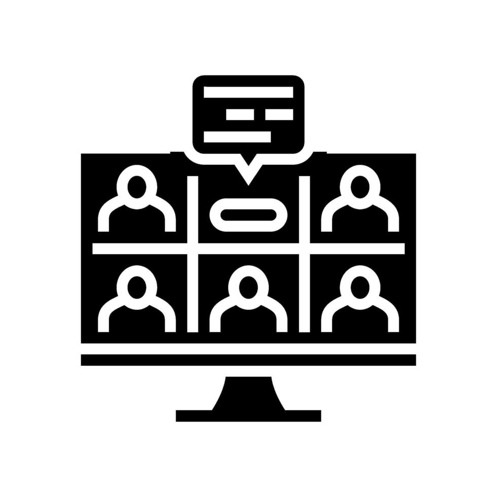 breakout sessions virtual conference glyph icon illustration vector