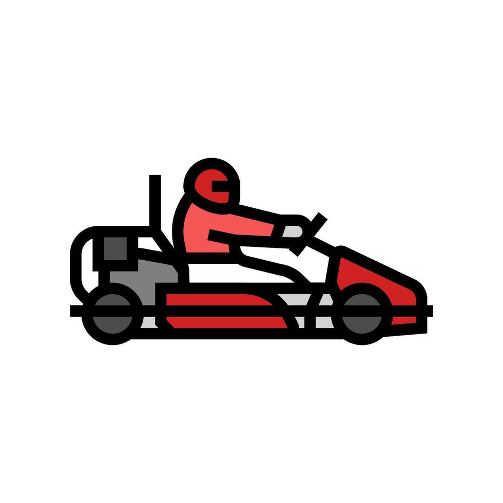 ice karting winter sport color icon illustration vector
