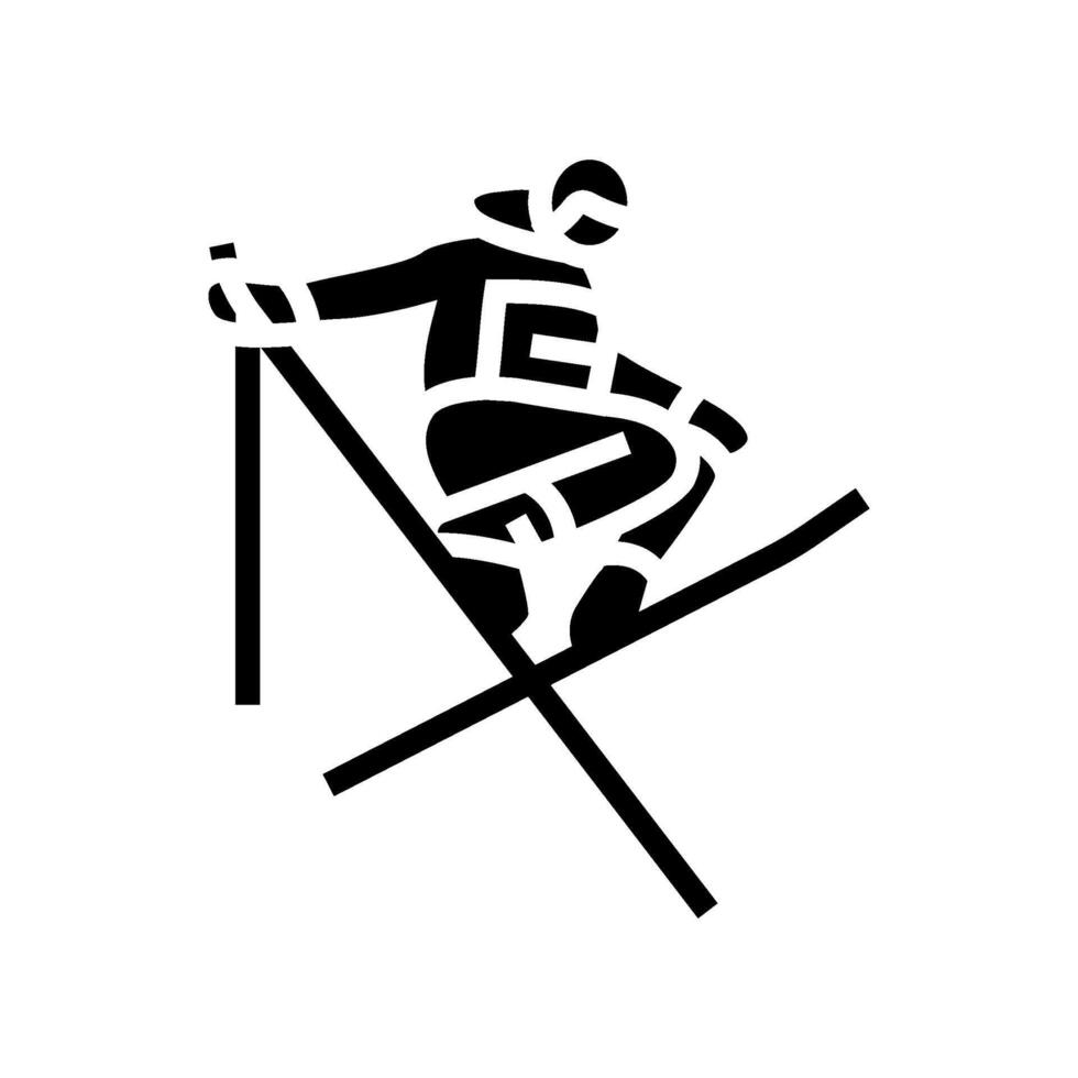 freestyle skiing winter sport glyph icon illustration vector