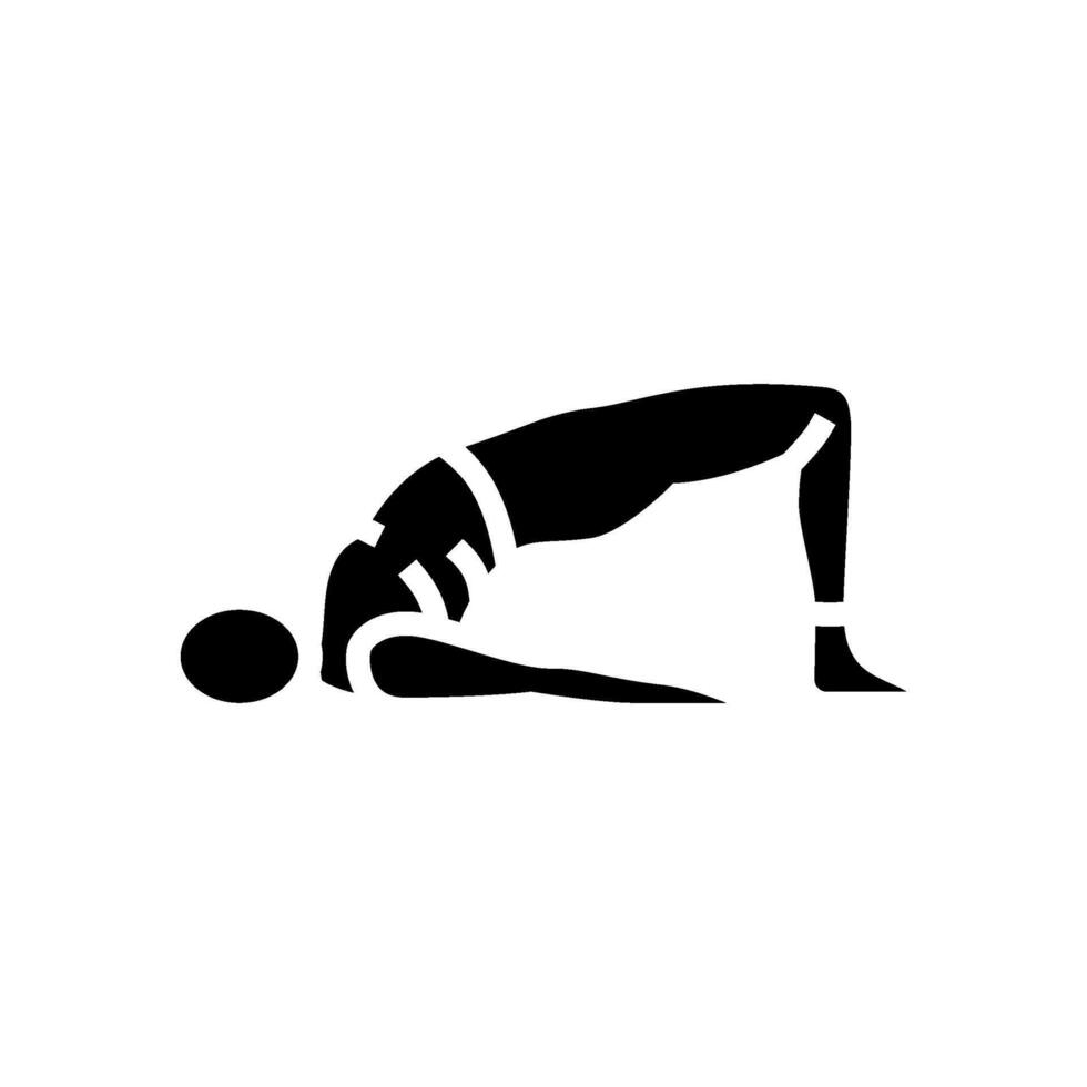 bridge pose setu bandhasana yoga glyph icon illustration vector