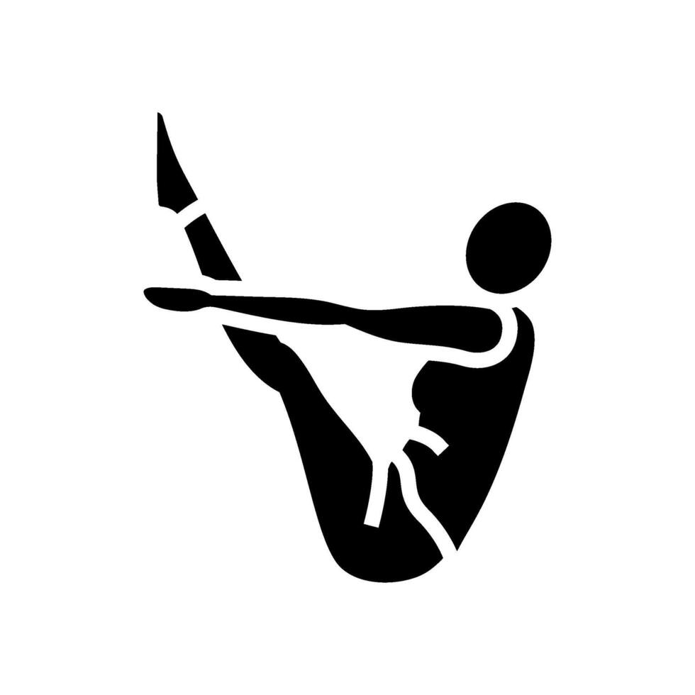 boat pose navasana yoga glyph icon illustration vector
