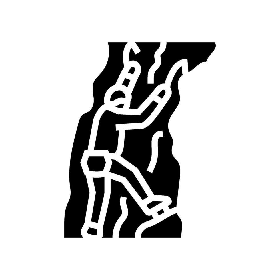 ice climbing winter sport glyph icon illustration vector