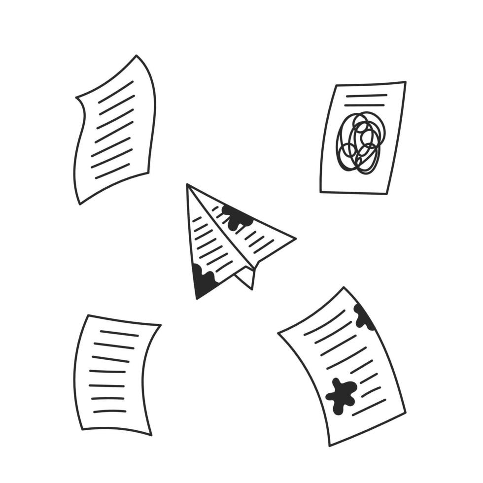 Falling Documents Drafts and Papers Set vector
