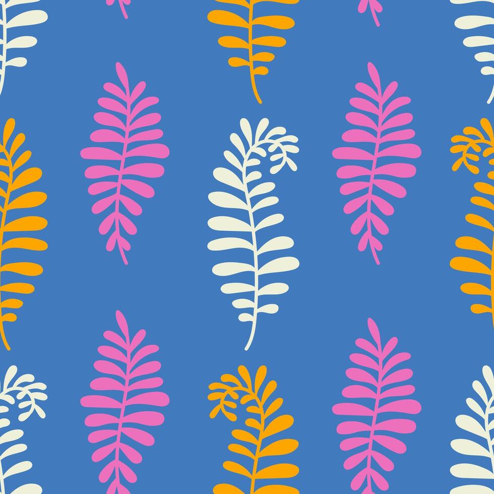 Modern Botanical Seamless Pattern with Palm Leaf vector