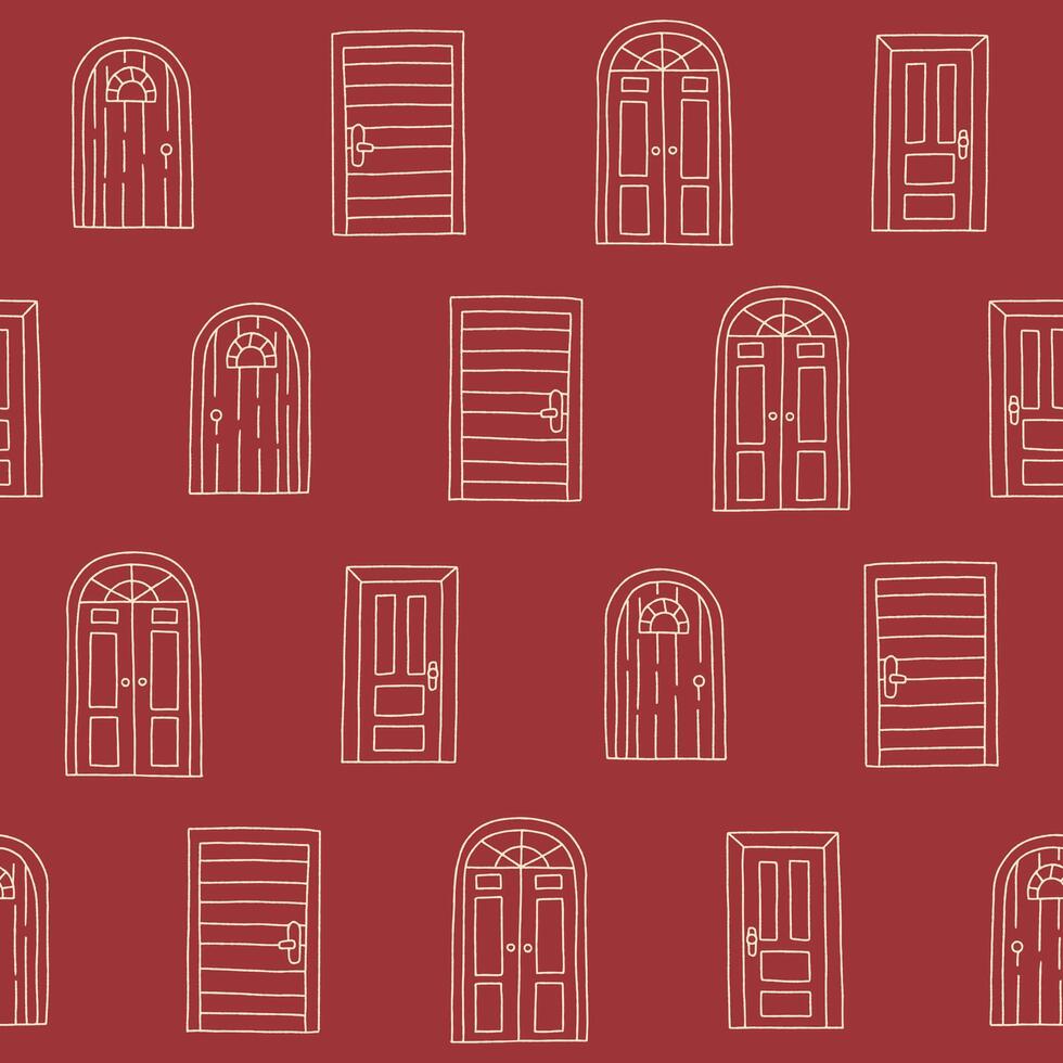 Outline Collection of Door Shaker Seamless Pattern illustration for Print, Wallpaper, Decoration. vector