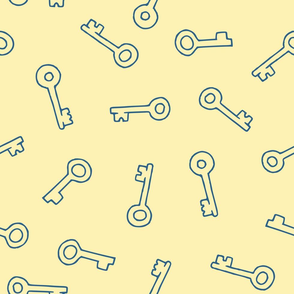 Outline Key Seamless Pattern illustration for Print, Wallpaper, Decoration. vector