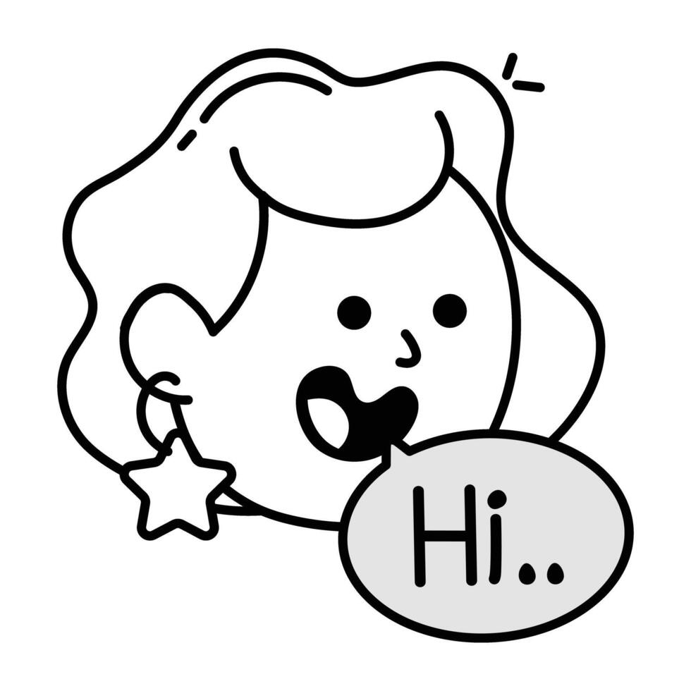 Basic Greeting icon designed in sketchy style RGB vector