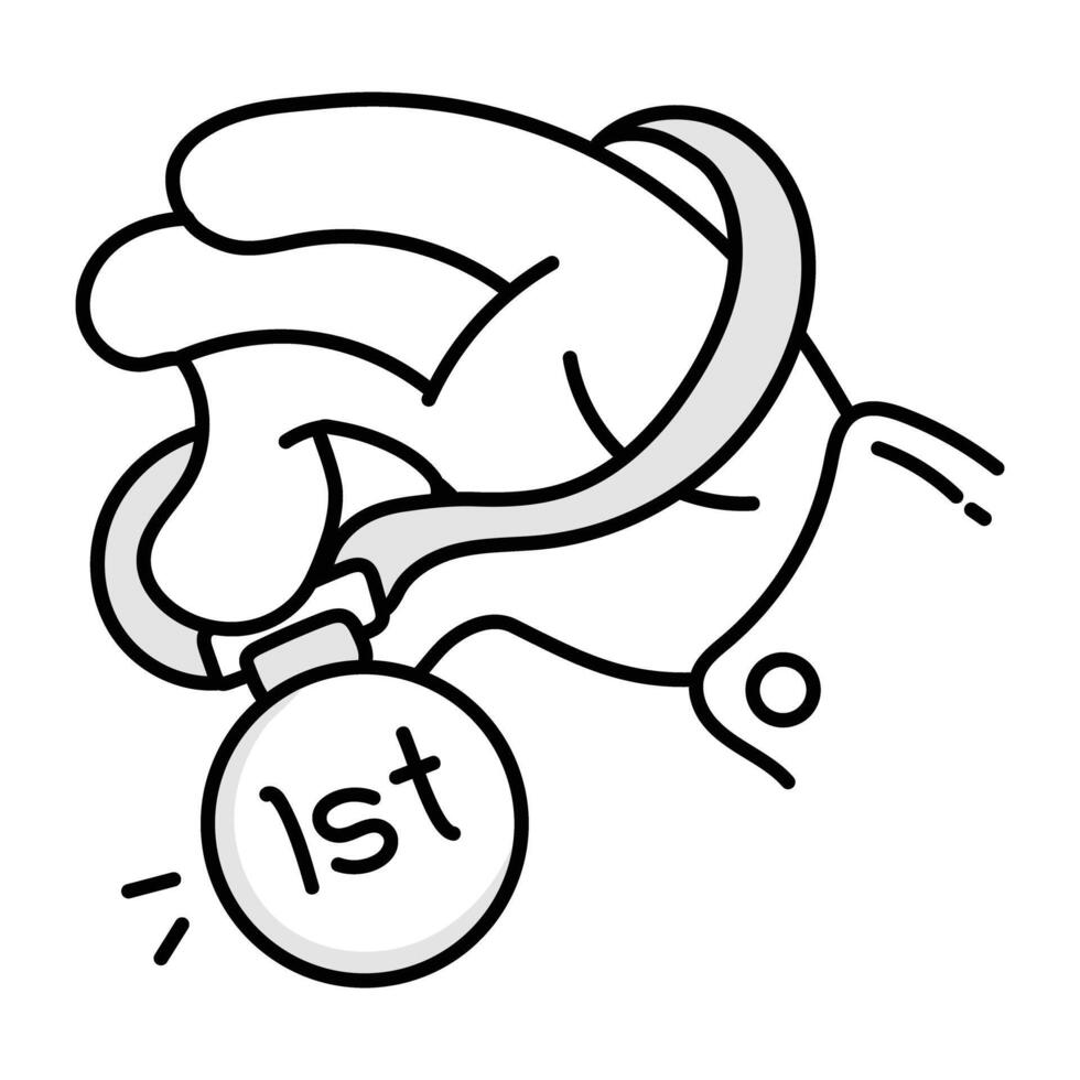 Basic Medal icon in hand drawn style RGB vector