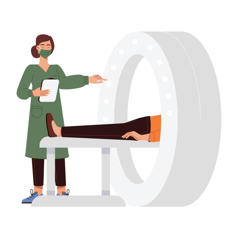 Basic RGBA flat character illustration of mri vector
