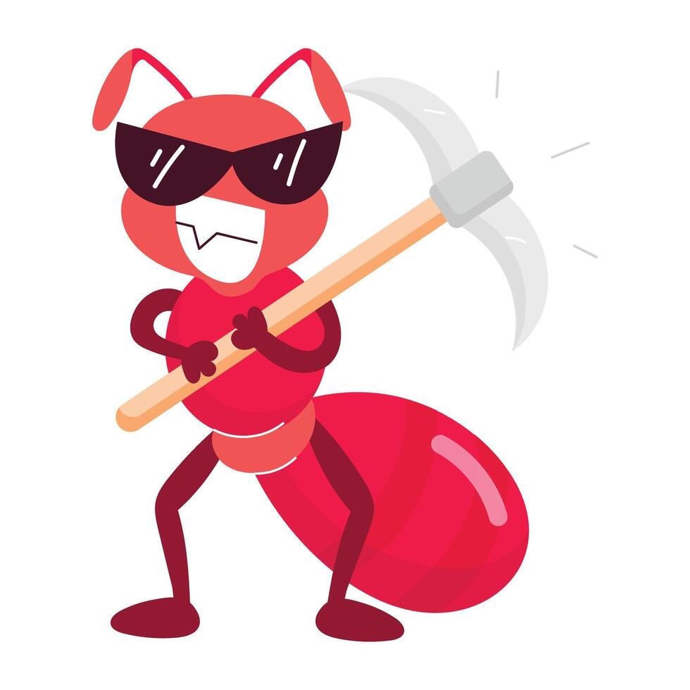 Basic RGBAnt pickaxe sticker designed in flat style vector