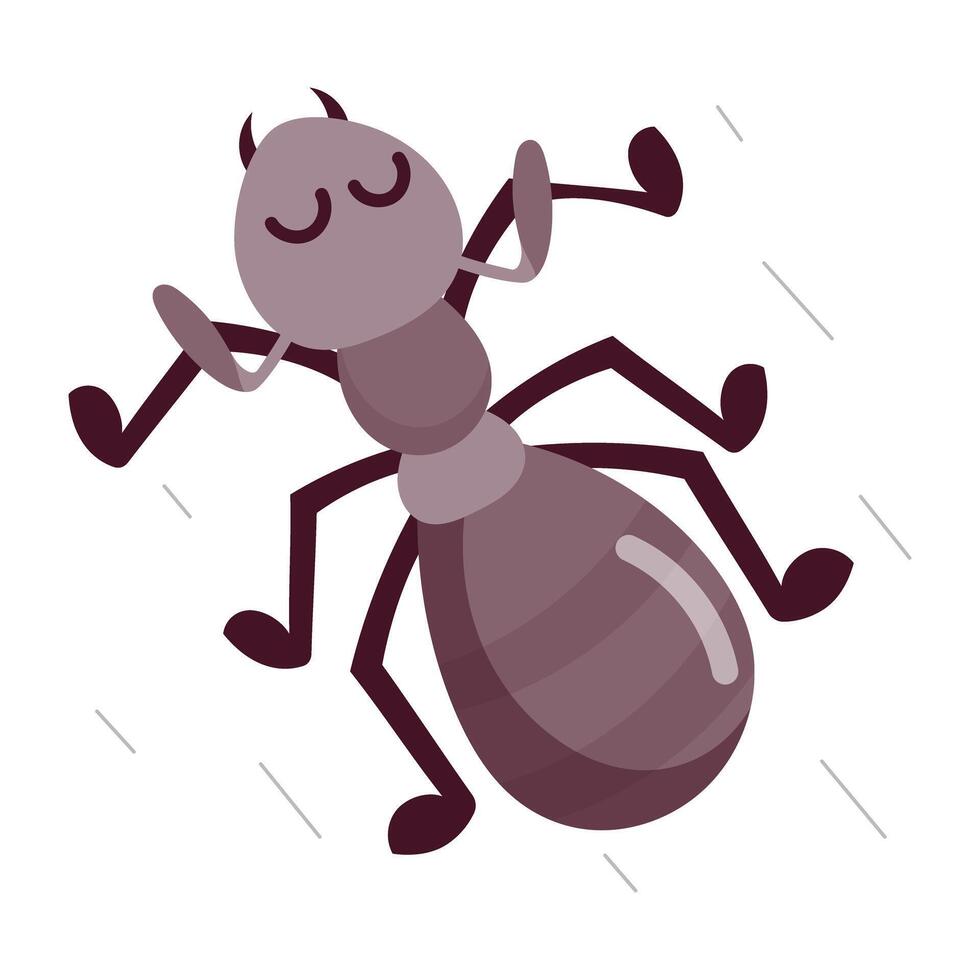 A flat style sticker of ant relaxing vector