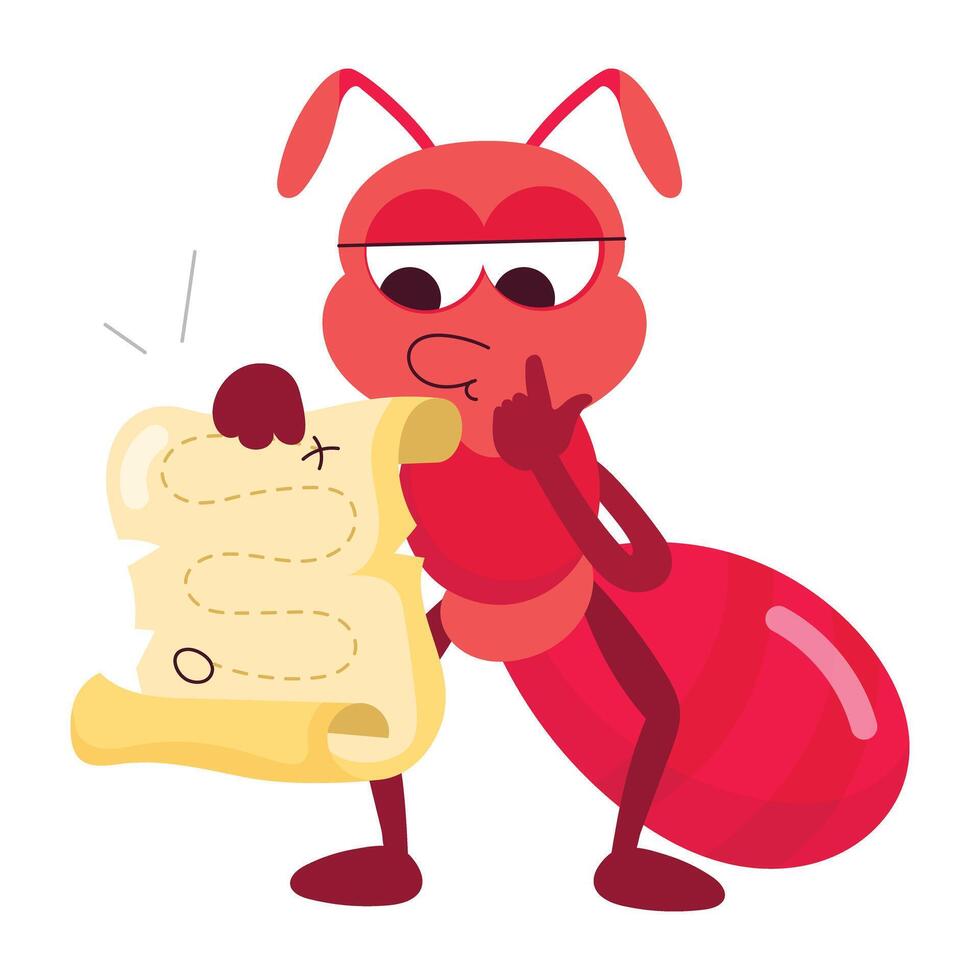 A flat style mascot of ant map vector