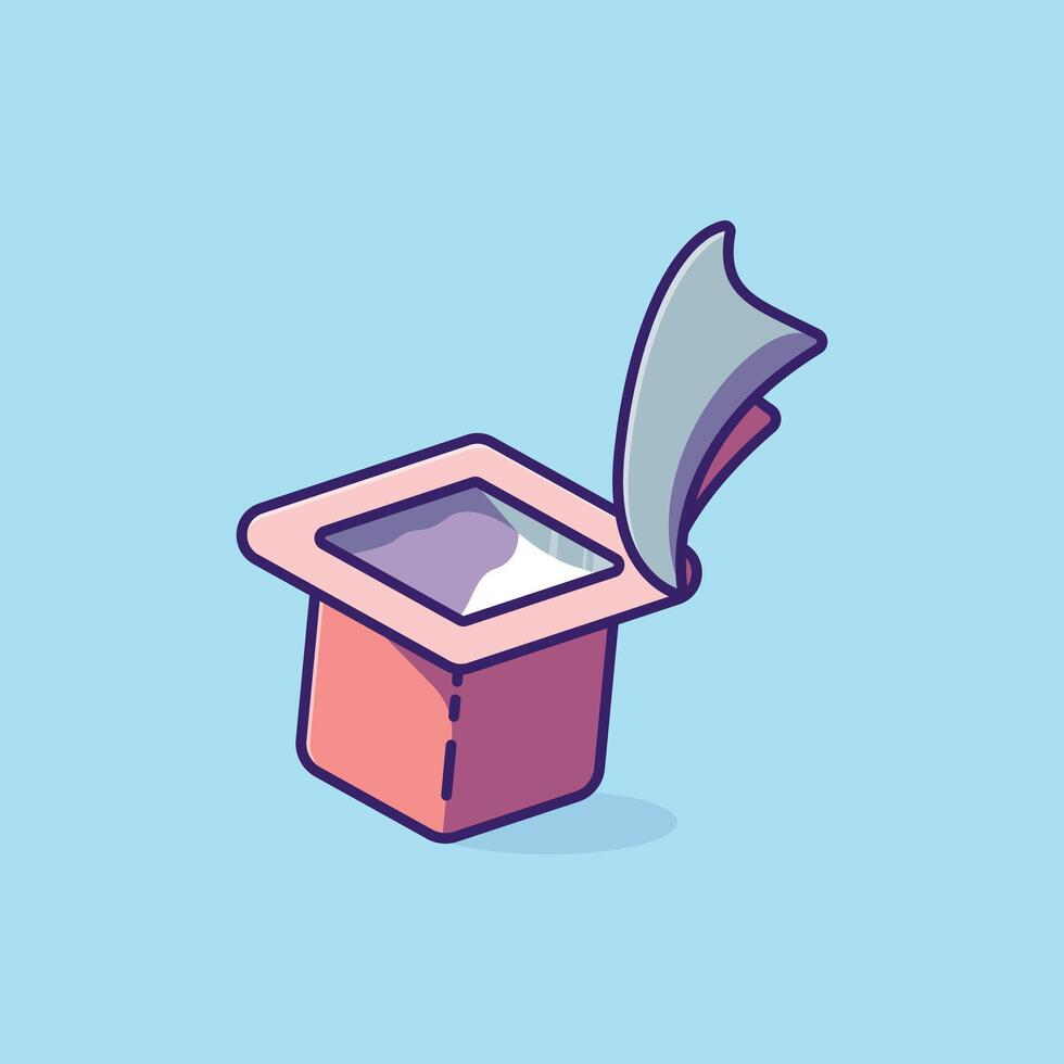 Simple healthy fresh yogurt cartoon illustration Collection of drinks concept icon isolated vector