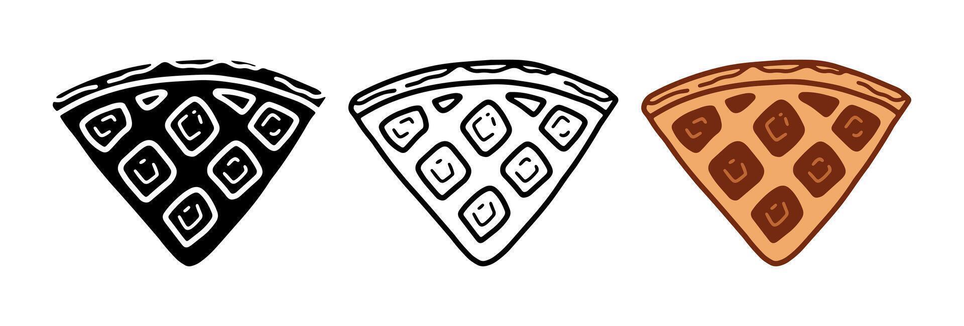Set of Waffle cartoon doodle, , Illustration. vector