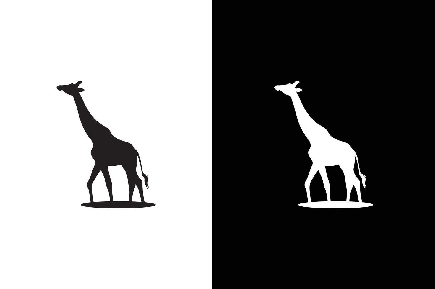 Giraffe icon silhouette illustration. Giraffe icon in flat black color white background. vector