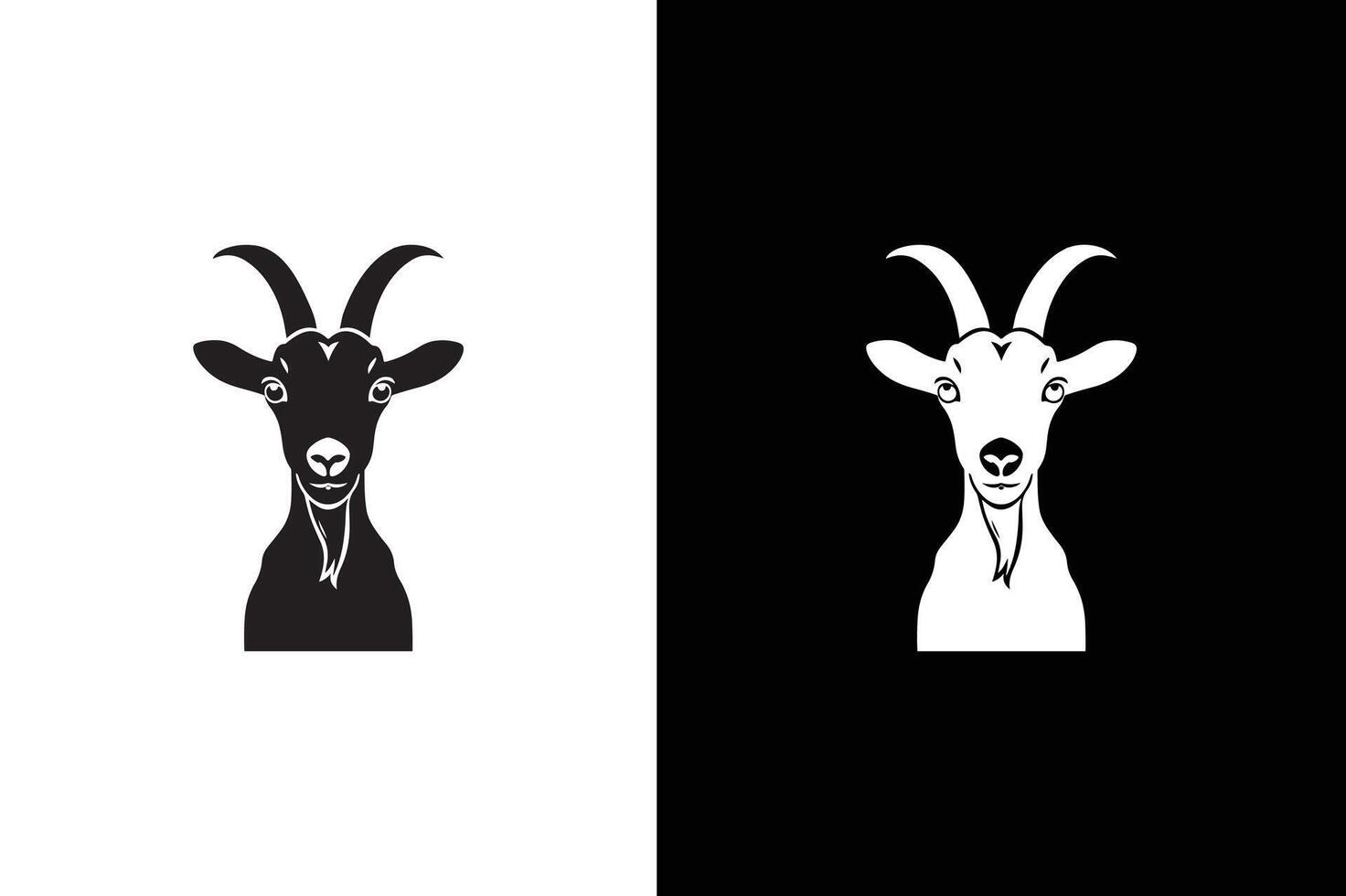 Goat icon silhouette isolated on white black background. illustration black white silhouette goat. vector