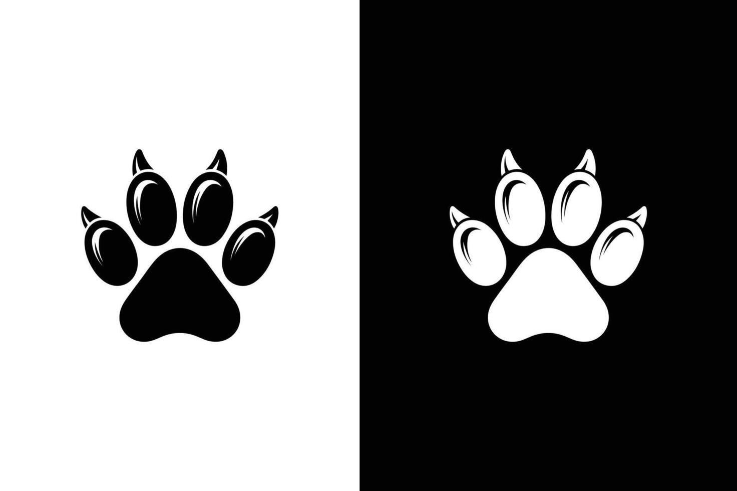 Dog or cat paw silhouette icon for animal apps and website. Animal paw print illustration black vector