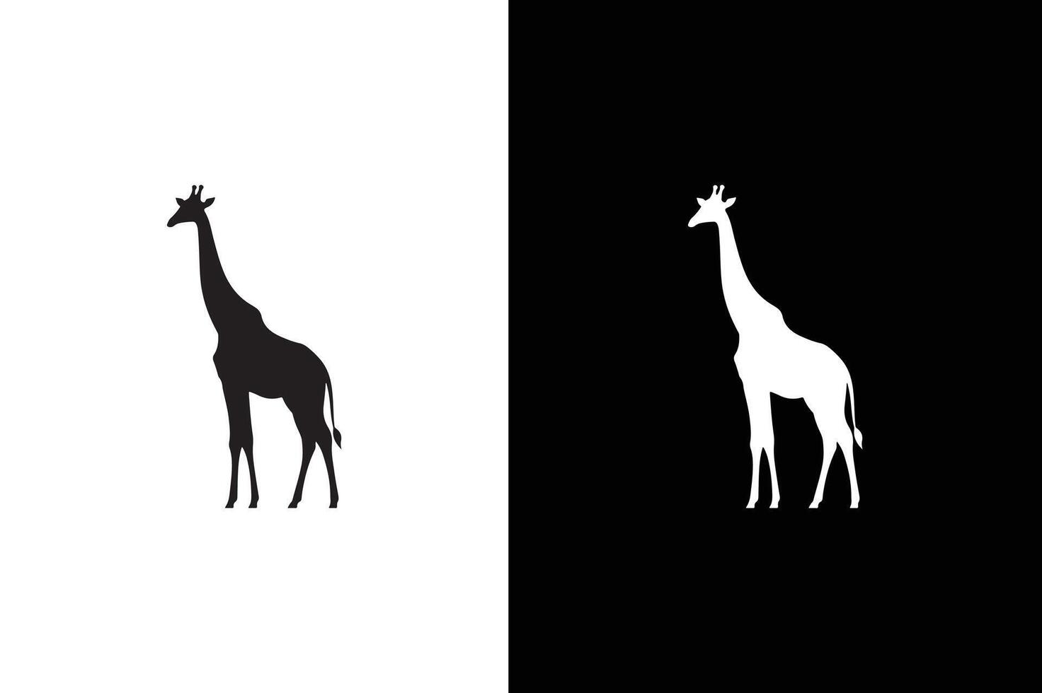 Giraffe icon silhouette illustration. Giraffe icon in flat black and white color vector