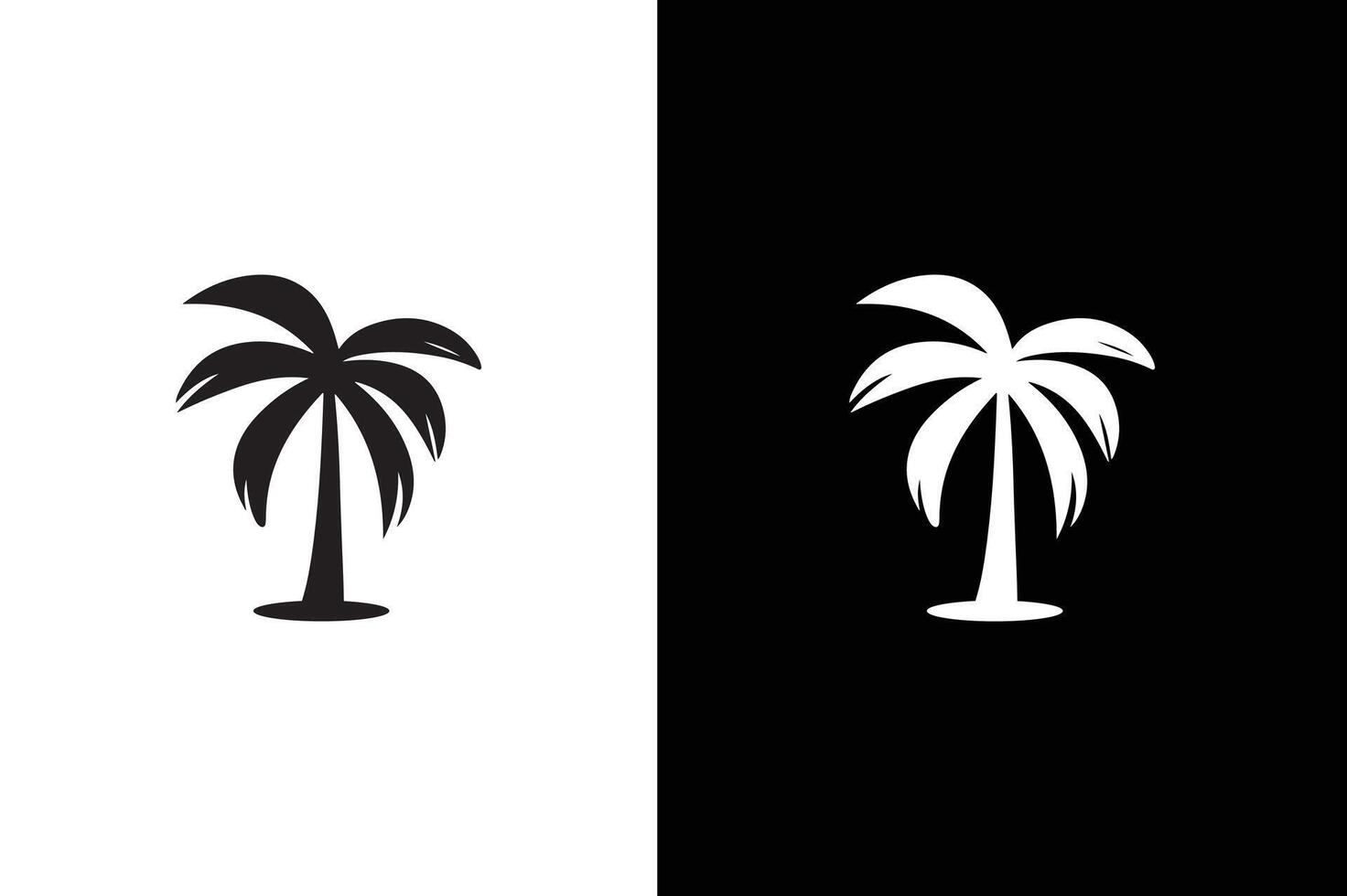 Palm tree icon silhouette illustration. Palm tree island icon black on white background vector