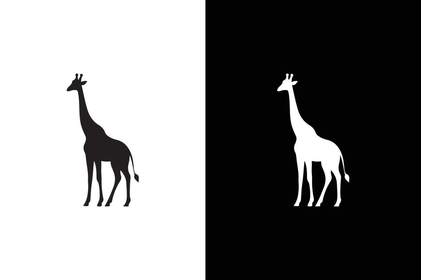Giraffe icon silhouette illustration. Giraffe icon in flat black color isolated on white background. vector