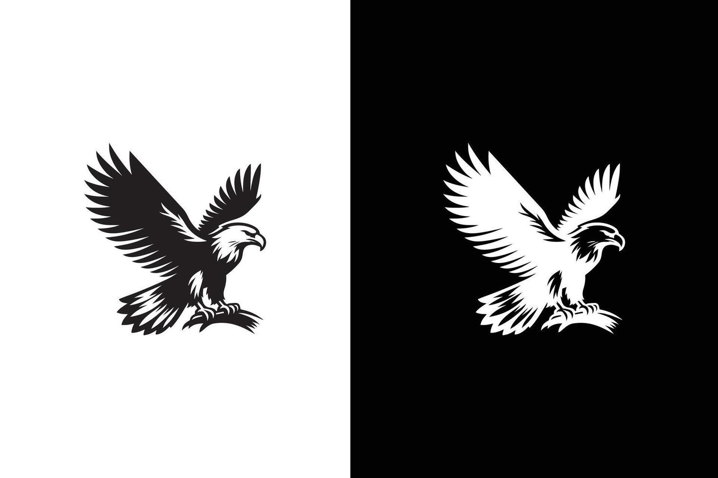 Eagle icon silhouette illustration. American eagle in flight. illustration black white vector