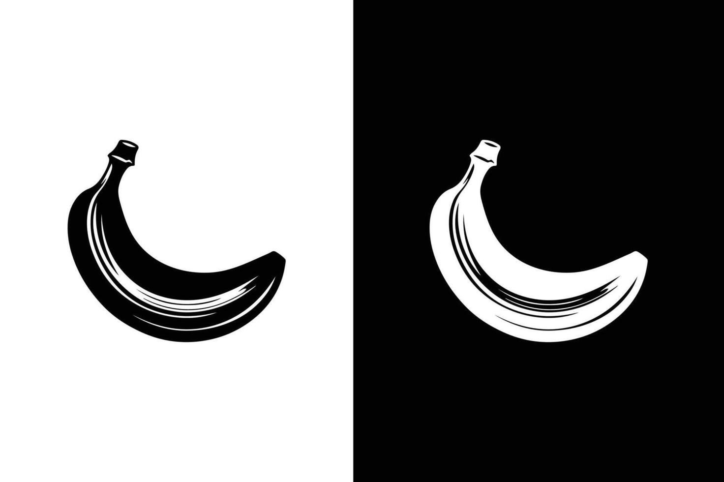 Banana black and white background icon silhouette. Banana icon illustration. vector
