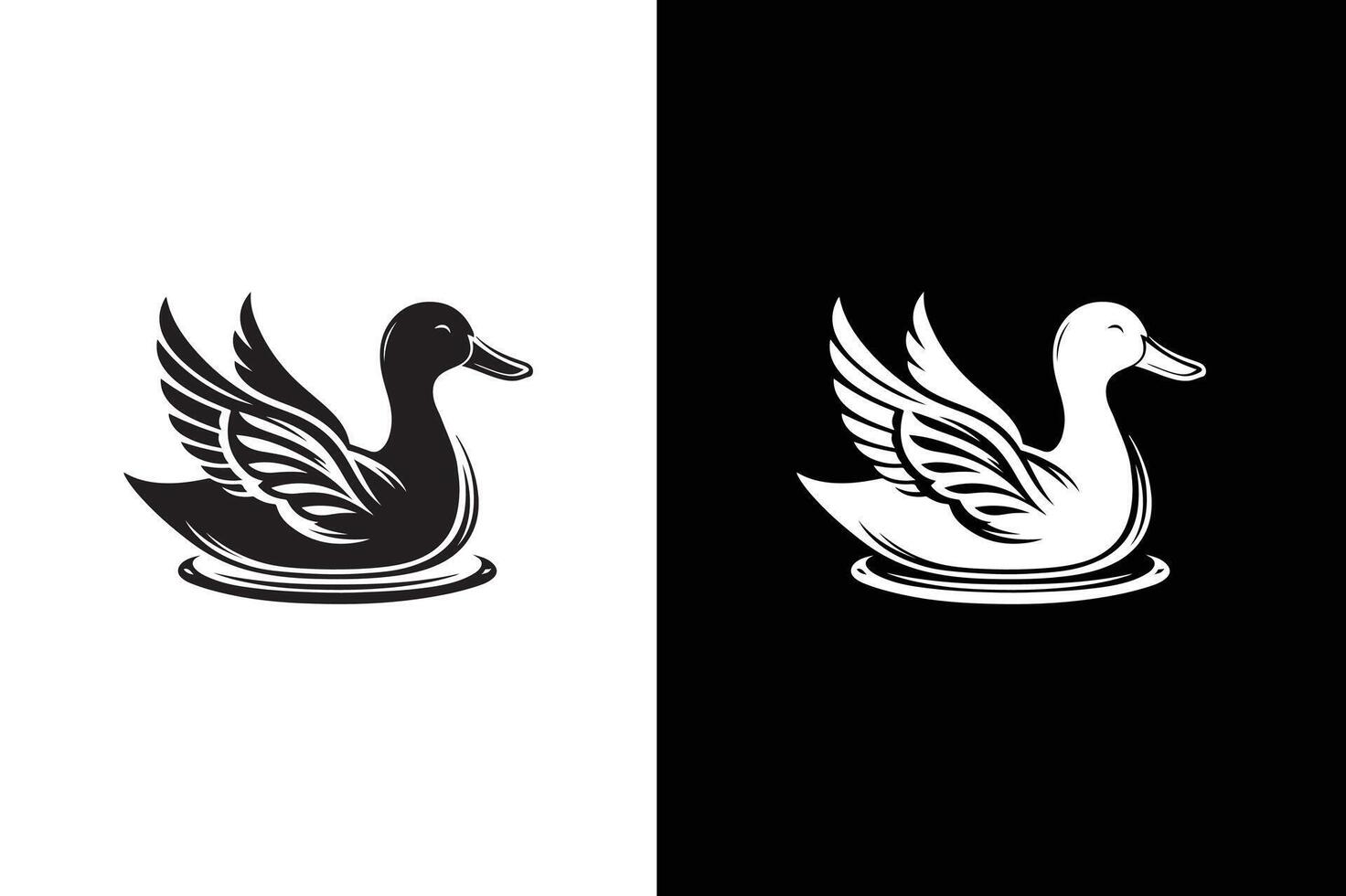 Duck icon silhouette illustration. Simple duck icon design template . vector