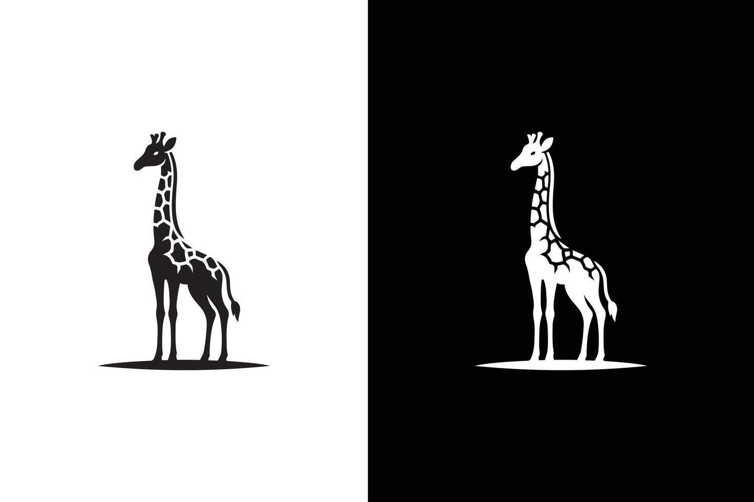 Giraffe icon silhouette illustration. Giraffe icon in flat black color isolated on white vector