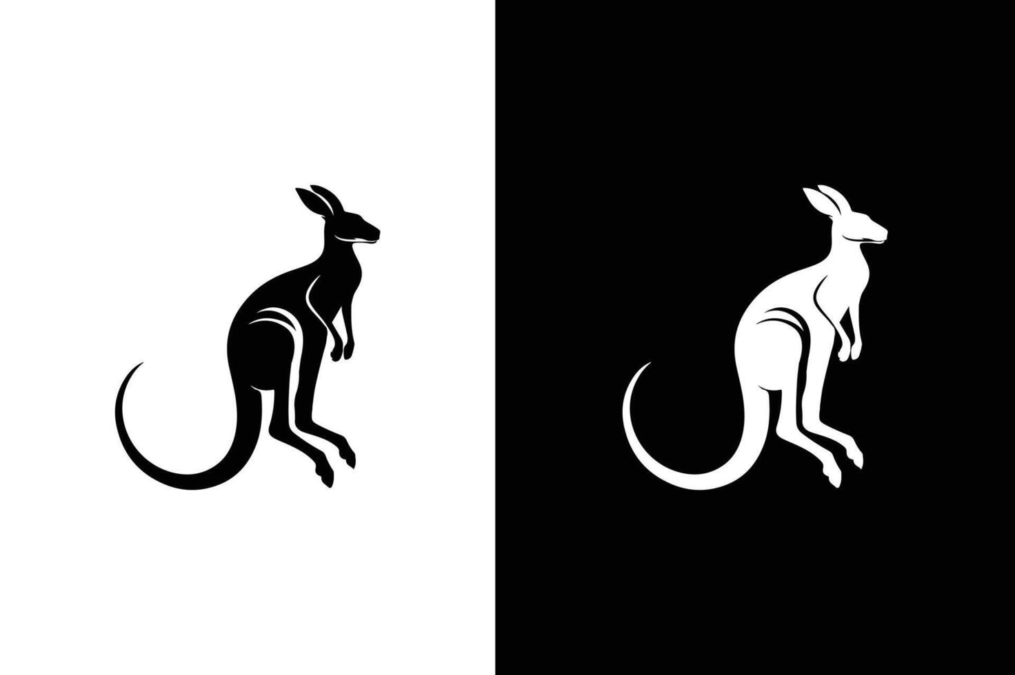 Standing kangaroo icon silhouette isolated on white black background. Kangaroo silhouette, kangaroo icon vector